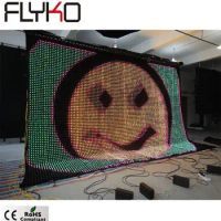 Flyko factory price high quality P50mm 4x6m full color led video curtain in door semi-out door