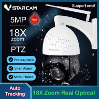 Vstarcam Optical 18X Zoom Dome PTZ Wifi Camera 5MP Outdoor IP Camera Two-way Audio Human Detection Auto Tracking IR Night Vision