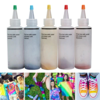 New 5 Bottle Tie Dye Kit + 40 Rubber Bands + 4 pairs Vinyl gloves + Instructions