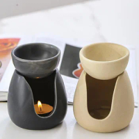 Ceramic Candle Aroma Burner Essential Oil Furance Black Yellow Color Fragrance Censer for Home Decor
