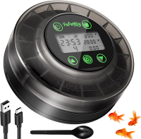 Automatic Fish Feeder for Aquarium - Auto Fish Food Dispenser for Turtle Tank with USB Cable LCD Dis
