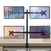 10-27 inch Monitor - Desk Mount for LED and LCD Monitor Desk Monitor Stand Tilts 360° Swivels Height Adjustable (4 Monitors)