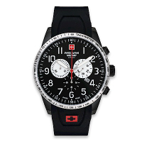 瑞士阿爾卑斯錶S.A.M 狂蜂系列-大黃蜂/黑錶盤/橡膠錶帶/三眼計時/45mm