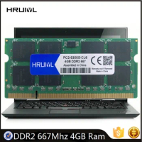 HRUIYL Laptop RAM DDR2 667Mhz 4GB SO-DIMM 200Pin 1.8V Memory 2RX8 PC2-5300S Notebook Module Dual-channel Original Used Memoria