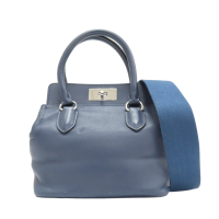 【二手名牌BRAND OFF】HERMES 愛馬仕 藍色 EverColor皮革 Toolbox 20 兩用包 A刻