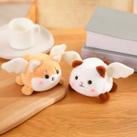 12cm Kawaii Relief Plush Animals Toy Soft Stuffed Angel Panda&amp;Raccoon&amp;Dinosaur&amp;Pig&amp;Cat&amp;Tiger&amp;Dog&amp;Bunny With Wings Dolls Gift