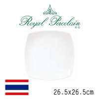 【Royal Porcelain泰國皇家專業瓷器】日式四角圓方盤(泰國皇室御用白瓷品牌)