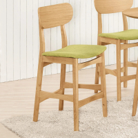 【BODEN】多米綠色布實木吧台椅/吧檯椅/高腳椅