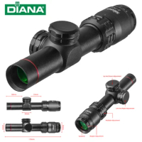 DIANA 2-7x20 HD Riflescope Mil Dot Reticle Sight Rifle Scope Sniper Hunting Scopes Tactical Rifle Scope Airsoft Air Guns Pocket