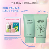 [the SAEM Official] Kem chống nắng chiết xuất rau má dịu nhẹ the SAEM Eco Earth Sun Cream 50g