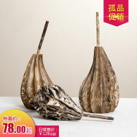 【限量半價】異麗東南亞風格擺件實木雕刻擺件南瓜擺件樣板房擺玄