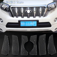 Car Styling Accessories Fit For Toyota Prado Fj150 2014-2017 stainless Front Grille Grill Bezel Honeycomb Mesh Cover Insect Net
