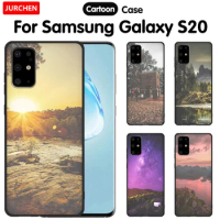 JURCHEN Phone Case for Samsung Galaxy Galaxy S20 Plus Silicon Soft TPU Black Matte Back Cover for Samsung S20 Ultra S20 FE
