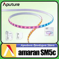 Aputure Amaran SM5c Smart RGB Full-color Pixel LED Light Strip 20W 3200-6500K with Built-In Microphone for Home Studio Setup
