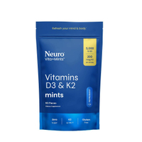 Neuro Mints Vitamin D3+K2 for Bone Immune & Mood Support - 5000 IU Vitamin D3 & 200mcg K2 - Sugar-Fr