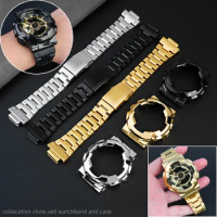For Casio G-SHOCK Black Samurai GA-110GB GA100 GA120 Stainless steel Watch strap Modified Case Bezel Watchband Men's bracelet