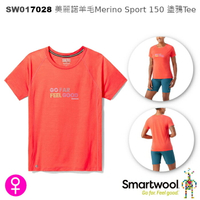 【速捷戶外】美國 Smartwool SW017028 女 Merino Sport 150 美麗諾羊毛塗鴉短Tee(Go 熱情紅),柔順,透氣,排汗, 抗UV