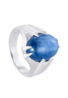 HABIB HABIB Ovel Cut Blue Kyanite Men's Ring in 925 Silver Palladium A0529(PLD)-KYCB