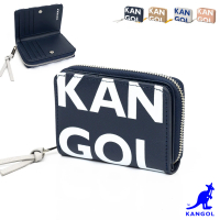 【KANGOL】英國袋鼠經典LOGO滿版短夾零錢包