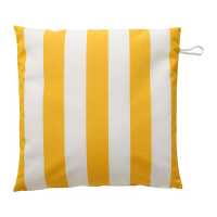 GULLBERGSÖ 靠枕套, 黃色/白色 條紋/戶外用 室內, 50x50 公分