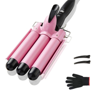 TOP4EVER 3 Barrel Curling Iron 1 inch Crimper Hair ToolCrimping Waver for Women Beach Waves with Two