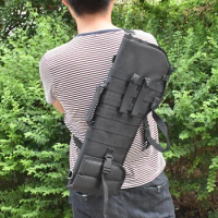 Tactical Portable Padded AK Rifle Scabbard Black Molle Shoulder Sling Bag Airgun Air Rifle Hunting Holster