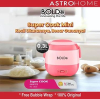 BOLDe Super Cook Mini Rice Cooker Penanak Nasi Listrik 0.3 0.3L Otomatis Cook & Warm Non-Stick BPA-F