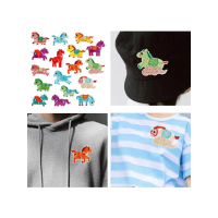Lovely Horse Shaped Adhesive Fabric Patches for Crafting Decorative Projects on Journals and Apparel