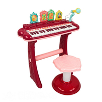 兒童早教多功能立式37鍵閃光音樂電子琴(椅子+麥克風+USB供電)(8837)【888便利購】