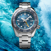 【SEIKO 精工】PROSPEX系列 Sumo GMT太陽能潛水石英錶/藍45mm(5K65-0AA0B/SFK001J1)