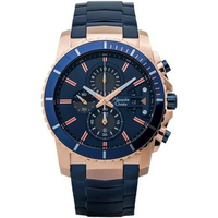Alexandre Christie AC 6455 MC Chronograph Blue Rosegold Stainless Steel Strap Men's Watches
