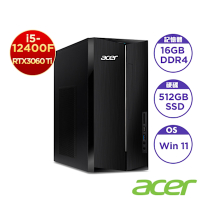 Acer 宏碁 TC-1780十二代6核獨顯桌上型電腦(i5-12400F/16G/512G/RTX3060Ti/Win11)