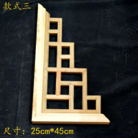 Dongyang woodcarving lattice c.flower elm wood Chinese style wooden lattice partition gusset ceiling beam background