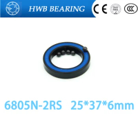 Free Shipping 6805N bearing steel hybrid ceramic ball bearing 6805n rs 25*37*6mm bicycle hubs 6805N-2RS 6805n 2rs mr25376 2rs