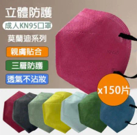 台灣快速出貨 最新成人韓版KN95莫蘭迪配色 3D立體口罩 成人口罩 魚型口罩 防塵口罩 30入-包 X150片