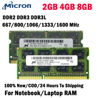 [Bảo hành 3 năm] Micron RAM máy tính xách tay micron DDR3 2/4/8GB 1066/1333/1600MHz PC3-8500 PC3-106