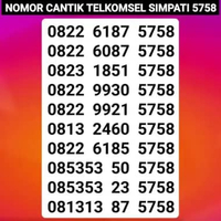 NOMOR CANTIK TELKOMSEL NOMER CANTIK SIMPATI MAJU MAPAN 5758 081313 87 5758