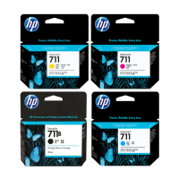 HP NO.711(B) 3WX01A 黑+CZ134A 藍+CZ135A 紅+CZ136A 黃 原廠墨水匣 適用:HP T520/T120/T530/T130