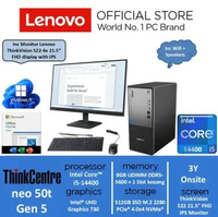 Lenovo ThinkCentre neo 50t Gen5 5V00 || Intel Core i5-14400 8GB 512GB SSD Windows 11 Home Office Hom
