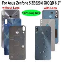 100% Orig New 6.2" For Asus Zenfone 5 ZE620kl X00QD / Zenfone 5Z ZS620KL Z01RD Glass Rear Back Door Housing Battery Cover + Lens