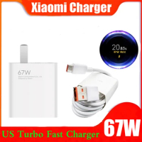 Xiaomi 67W Turbo Charger US Plug For Mi 14 13T 12T 13 Ultra Pro Redmi Note 12 11 13 Pro Poco X5 F5 Pro USB Charger Type C Cable