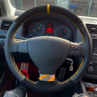 Anti-Slip Suede Leather Braid Car Steering Wheel Cover For Volkswagen Golf 5 Mk5 VW Passat B6 Jetta 5 Mk5 Tiguan Car Accessories