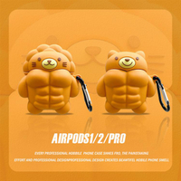 耳機保護套 腹肌獅子小熊airpods保護殼airpodsPro保護套適用iPhone耳機殼蘋果無線藍芽耳機套