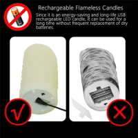 LED Candles, Flickering Flameless Candles,Rechargeable Candle, Real Wax Candles with Remote Control,10cm