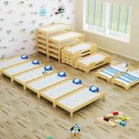 兒童午休床   幼兒園床午睡床松木托管班小學生床兒童午休專用小床單人床疊疊床-快速出貨