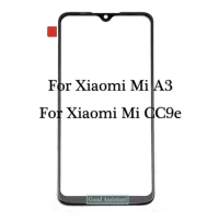 Black 6.1 inch For Xiaomi Mi CC9e / For Xiaomi Mi A3 MiA3 Global Front Touch Screen Glass Outer Lens Replacement ( no Cable )