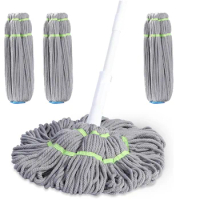 Self Wringing Twist Mop Compatible with Microfiber Spin Mop, 3 Mop Replacement Head Refill,for Wood Floor Hardwood Vinyl Tile M