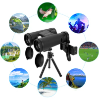 12x Compact Binoculars High Powered Portable Telescope with Tripod Phone Adapter Clip Adjustable Cruise Ship Travel Concert