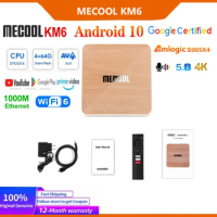 Mecool KM6 pro Deluxe ATV Android 10 Amlogic S905X4 AndroidTV 10.0 Google Certified Dual WiFi 6 1000M Media Player