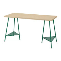 MÅLSKYTT/TILLSLAG 書桌/工作桌, 樺木/綠色, 140 x 60 公分